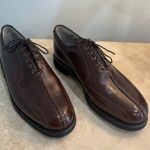 Men's Brown Leather Golf Shoes, Size 10